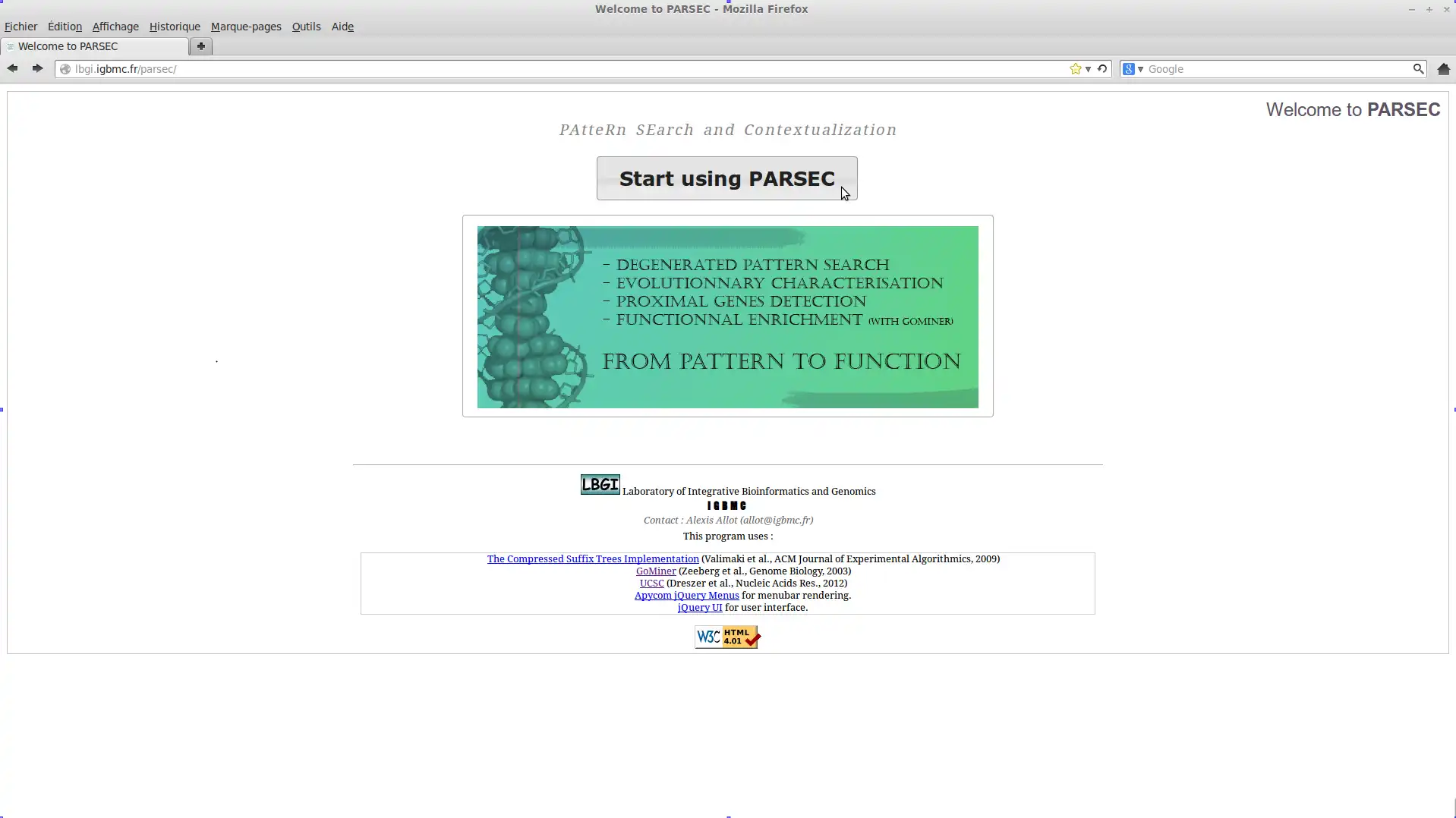 Download web tool or web app PARSEC - PAtteRn SEarch / Context