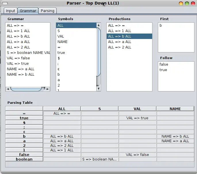 Download web tool or web app Parser - TopDownLL1