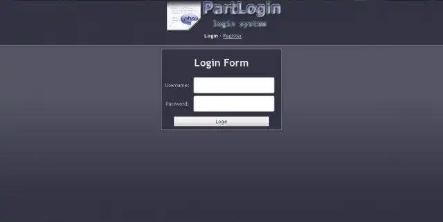 Download web tool or web app PartLogin Login System