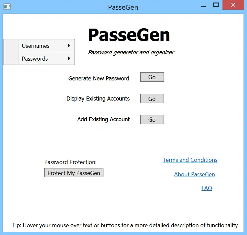 Download web tool or web app PasseGen