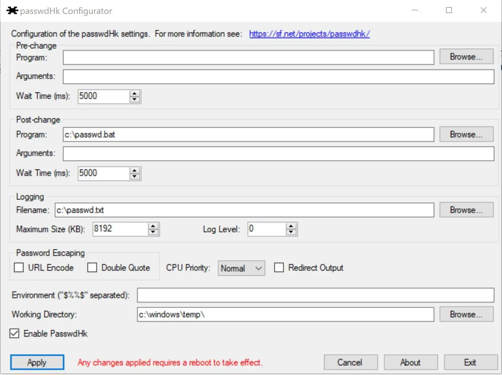 Download web tool or web app Password Filter DLL