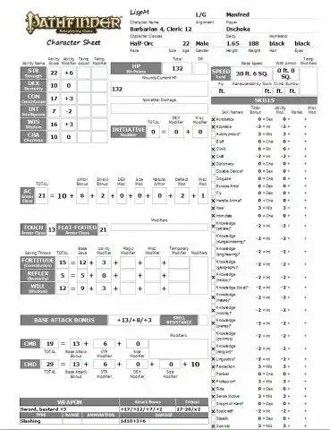 Download web tool or web app Pathfinder RPG Database
