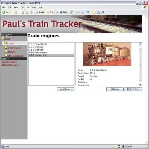 Download web tool or web app Pauls Train Tracker