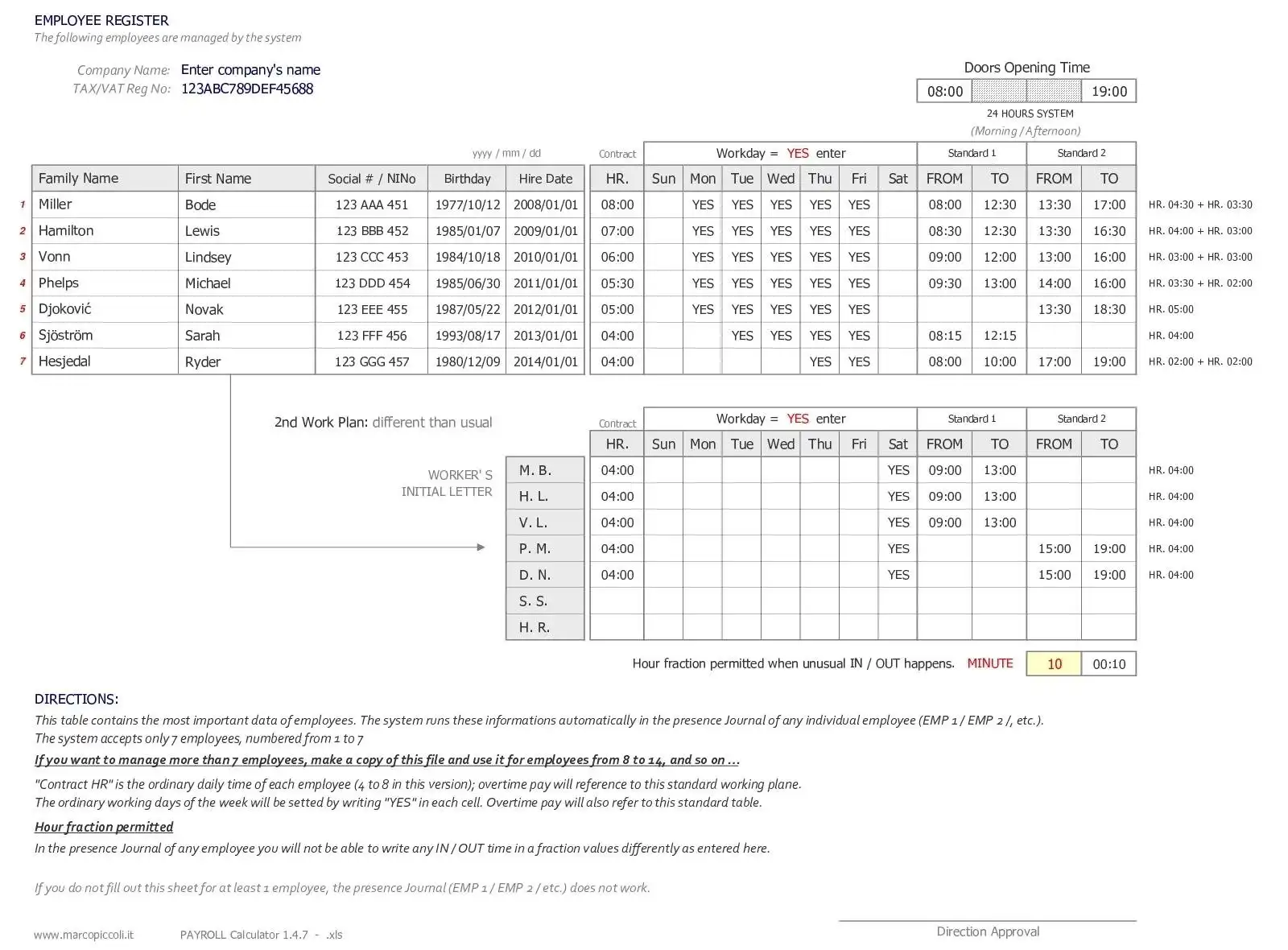 Download web tool or web app PAYROLL Calculator + STAFF COSTS