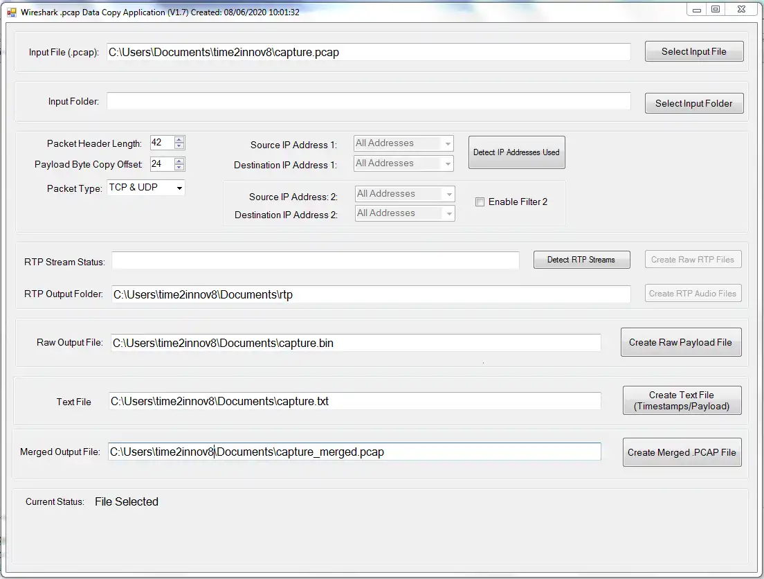 Download web tool or web app pcapdatacopy