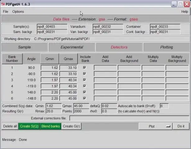 Download web tool or web app PDFgetN data processing