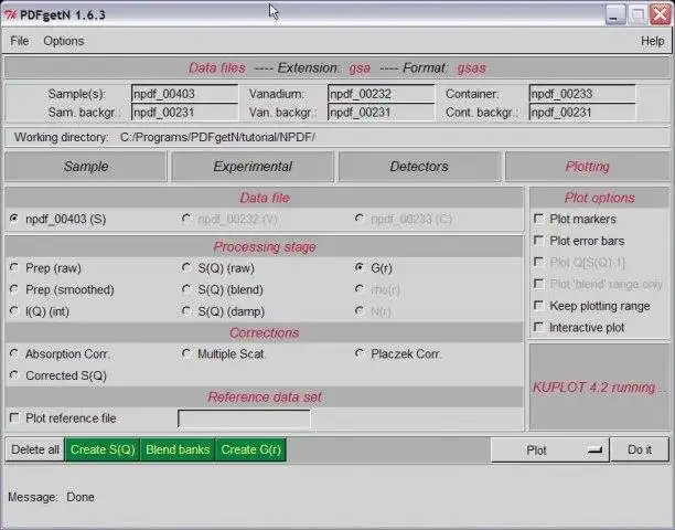 Download web tool or web app PDFgetN data processing