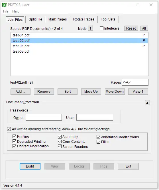 Web-Tool oder Web-App herunterladen PDFTK Builder Enhanced