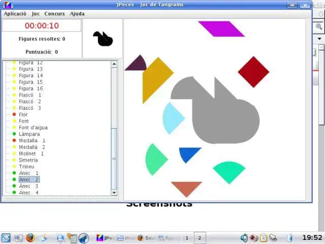 Muat turun alat web atau aplikasi web Peces (Joc de Tangram) untuk dijalankan dalam Windows dalam talian melalui Linux dalam talian