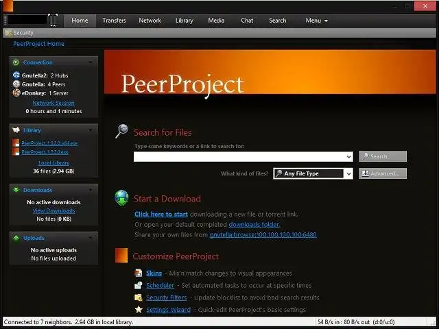 Download web tool or web app PeerProject