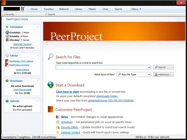 Download web tool or web app PeerProject