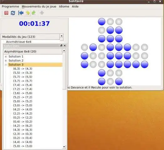 Laden Sie das Web-Tool oder die Web-App Peg Solitaire herunter, um es online unter Linux auszuführen