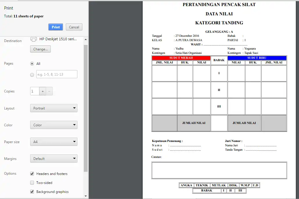 Scarica lo strumento web o l'app web Pencak Silat Digital Scoring