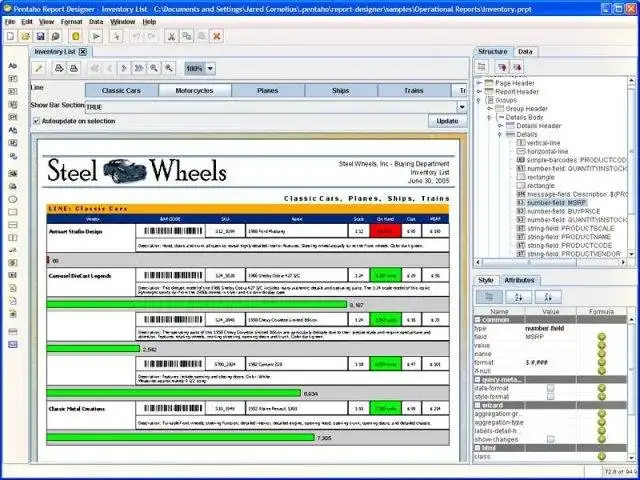 قم بتنزيل أداة الويب أو تطبيق الويب Pentaho Reporting