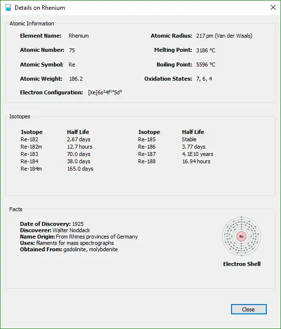 Descargue la herramienta web o la aplicación web Tabla periódica de elementos