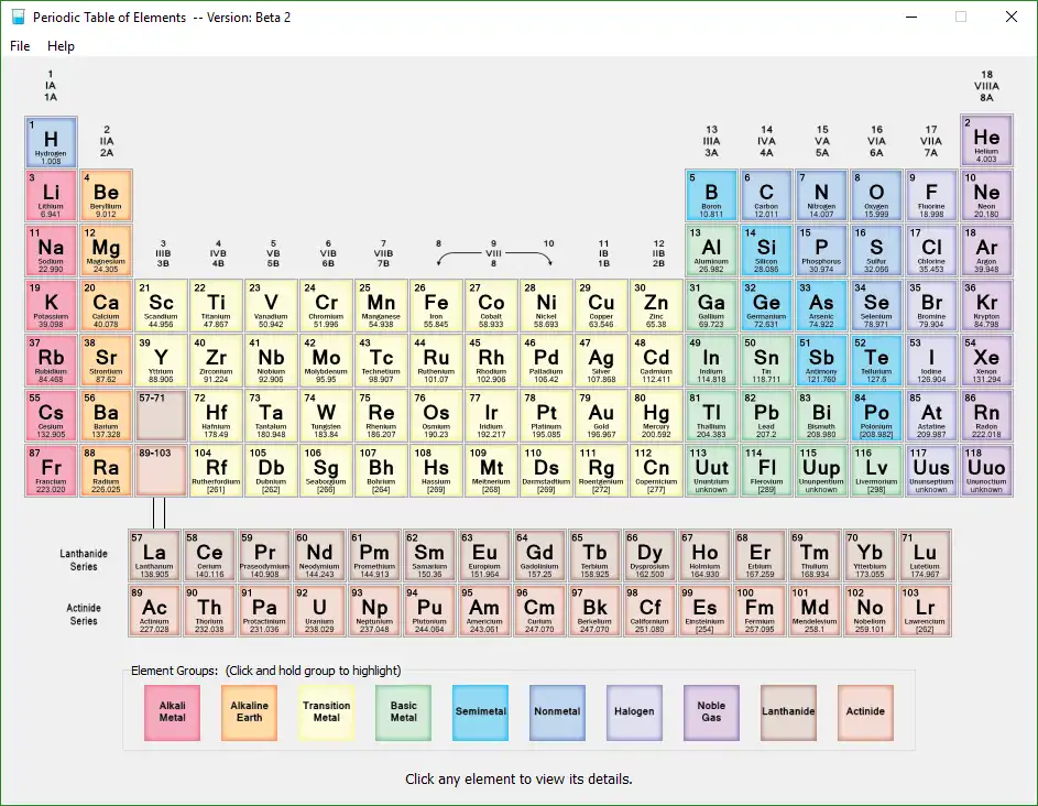 Download web tool or web app Periodic Table of Elements to run in Windows online over Linux online