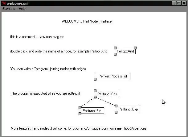 Download de webtool of webapp Perl Node Interface om online in Windows via Linux online te draaien