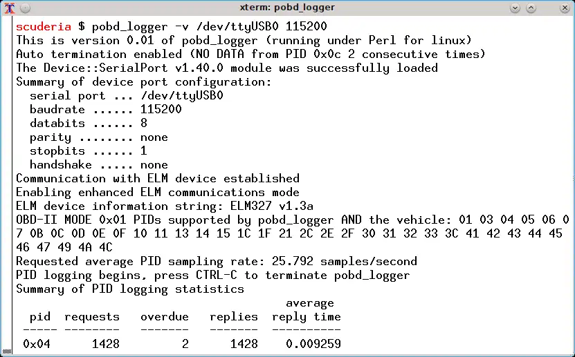 Unduh alat web atau aplikasi web Perl OBD-II Logger