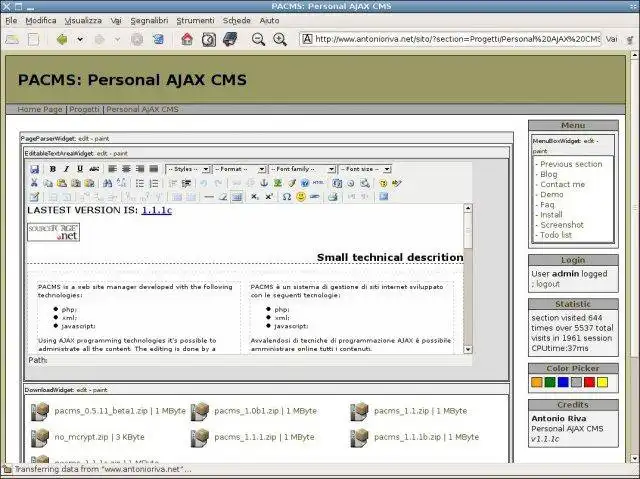 Download web tool or web app Personal AJAX Content Management System