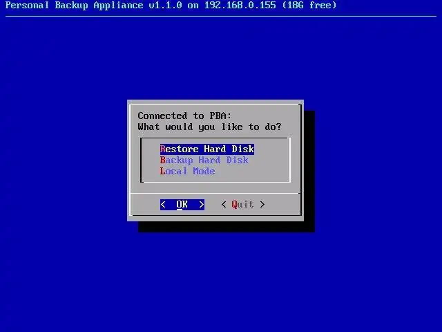 Download web tool or web app Personal Backup Appliance