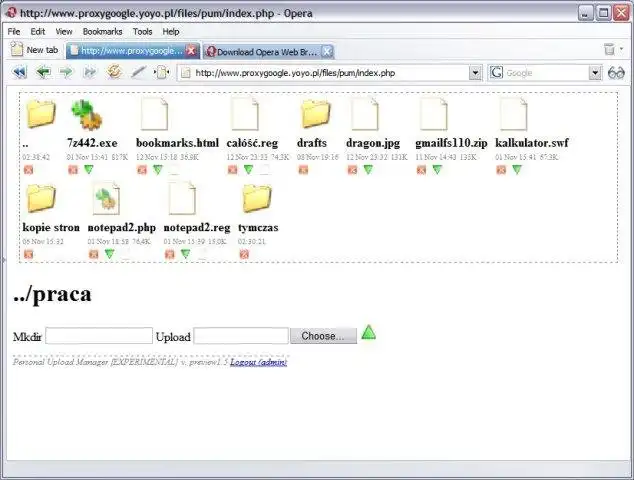 Download web tool or web app Personal Upload Manager