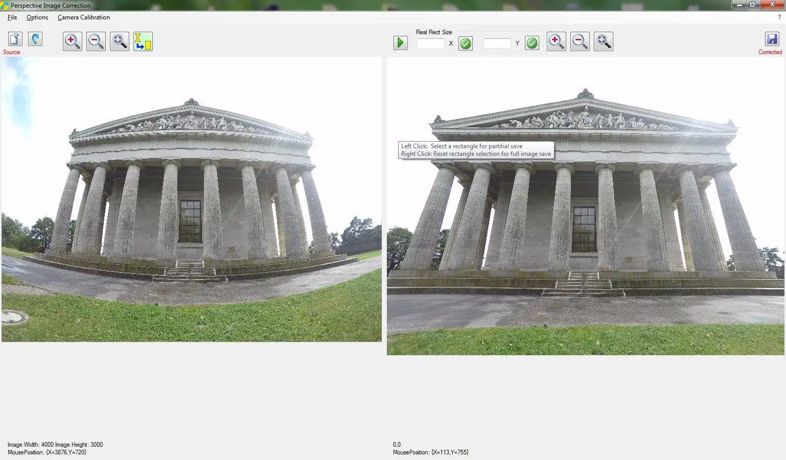 Scarica lo strumento web o l'app web PerspectiveImageCorrection