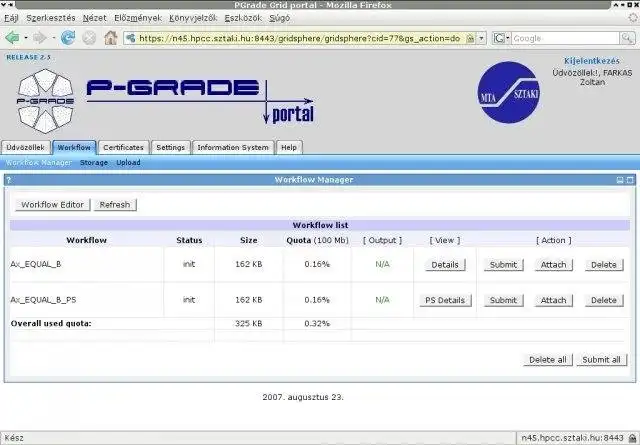 Download web tool or web app P-GRADE Grid Portal