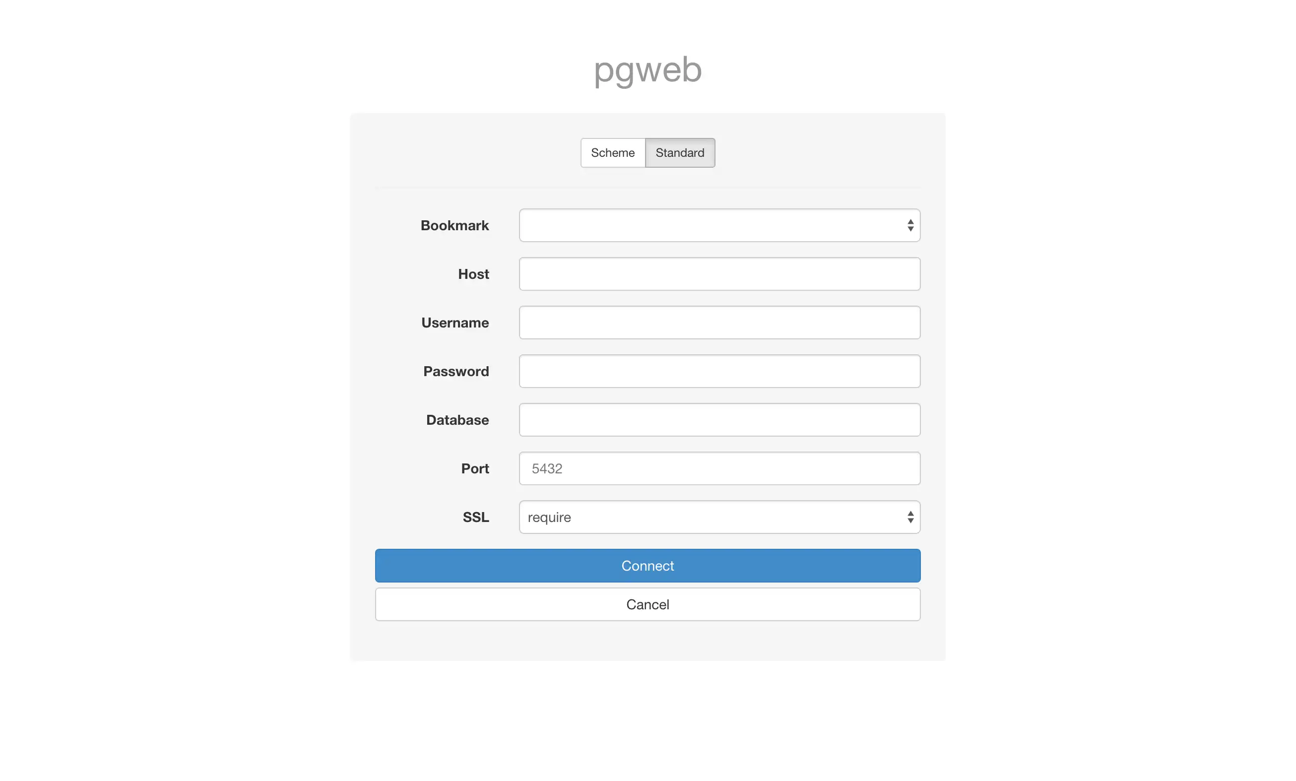 Download web tool or web app pgweb