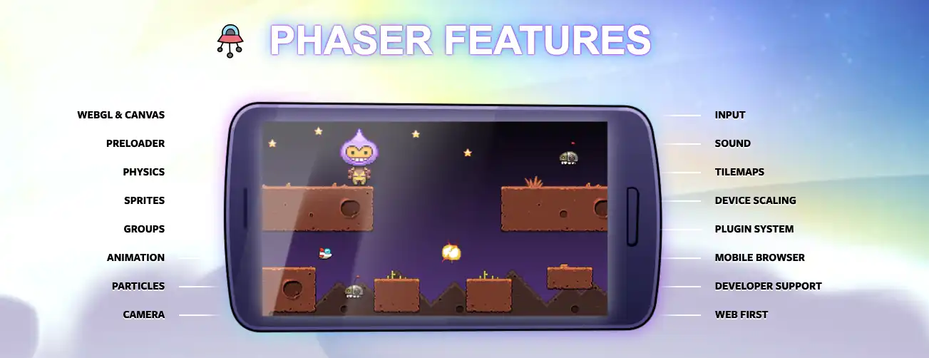 قم بتنزيل أداة الويب أو تطبيق الويب Phaser