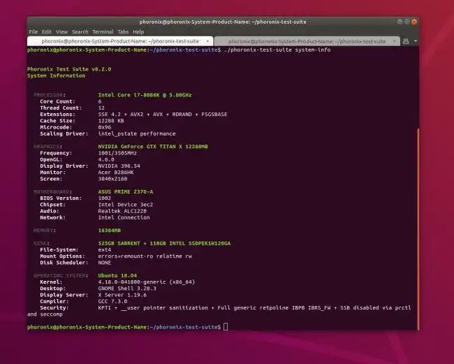 WebツールまたはWebアプリPhoronixTestSuiteをダウンロードする