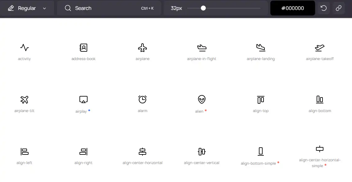 웹 도구 또는 웹 앱 다운로드 Phosphor Icons