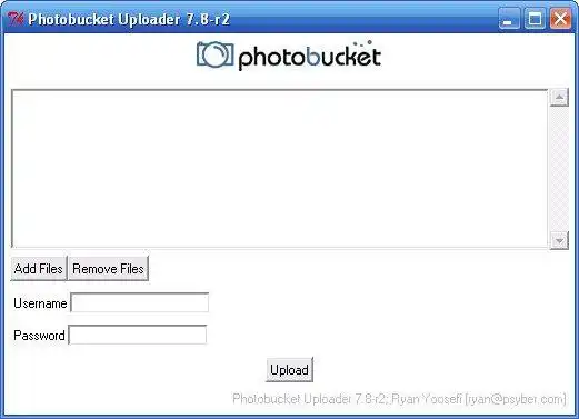 הורד כלי אינטרנט או אפליקציית אינטרנט Photobucket Uploader