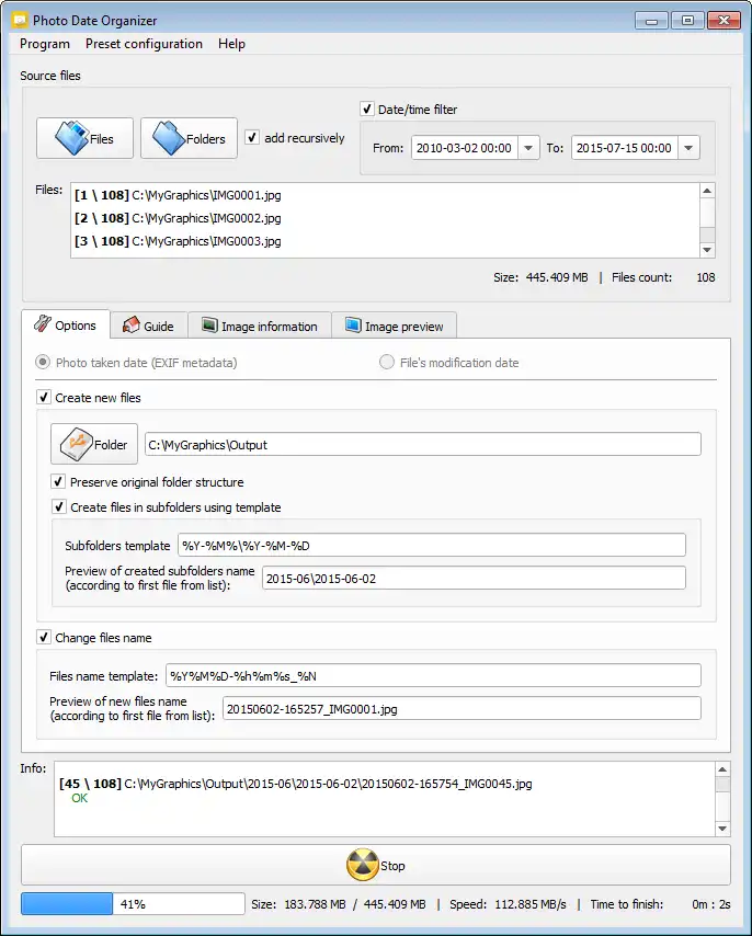 Unduh alat web atau aplikasi web Photo Date Organizer