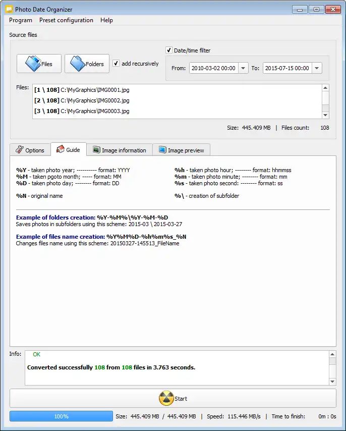 Download web tool or web app Photo Date Organizer