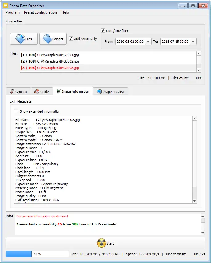 Télécharger l'outil Web ou l'application Web Photo Date Organizer