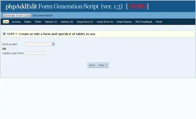قم بتنزيل أداة الويب أو تطبيق الويب phpAddEdit Form Generator