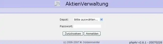 تنزيل أداة الويب أو تطبيق الويب phpAV - AktienVerwaltung