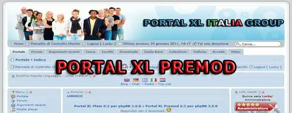 Download web tool or web app phpBB3.0.x Portal XL 5.0 italian
