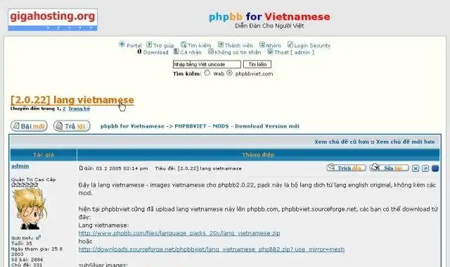 Download web tool or web app phpBBViet is phpBB for Vietnamese
