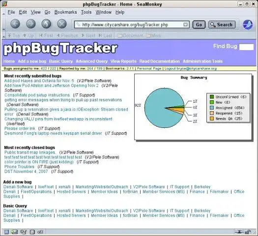 वेब टूल या वेब ऐप phpBugTracker डाउनलोड करें