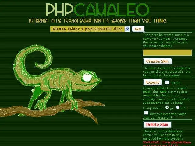 웹 도구 또는 웹 앱 phpCAMALEO 다운로드