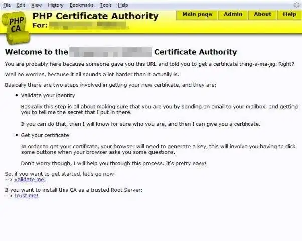 ດາວໂຫຼດເຄື່ອງມືເວັບ ຫຼື web app PHP Certificate Authority