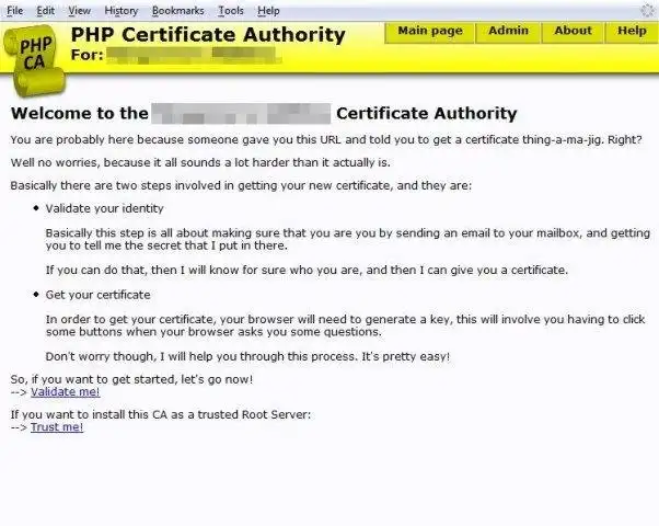 Scarica lo strumento Web o l'app Web Autorità di certificazione PHP