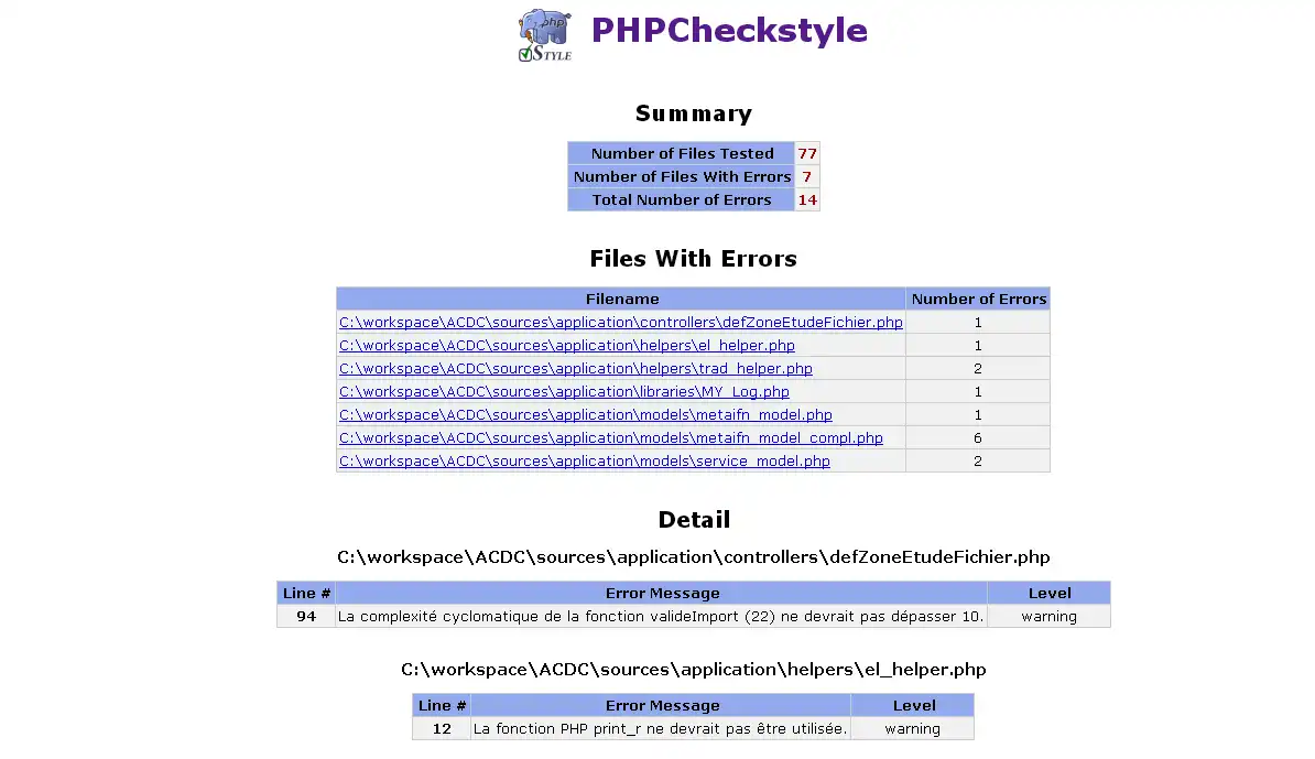 ওয়েব টুল বা ওয়েব অ্যাপ PHPCheckstyle ডাউনলোড করুন