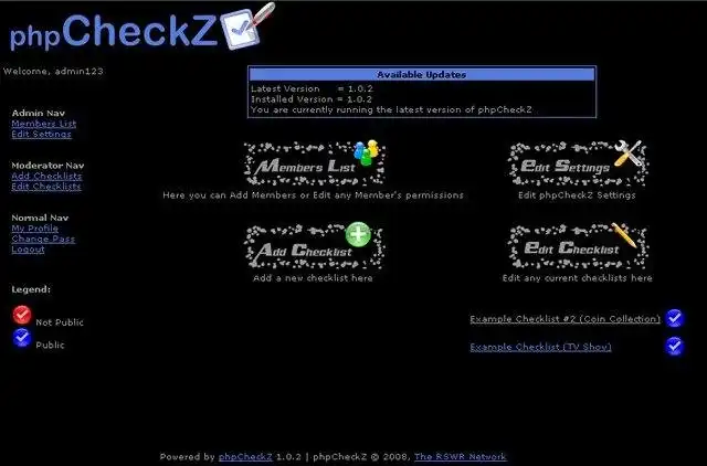 قم بتنزيل أداة الويب أو تطبيق الويب phpCheckZ