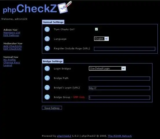 قم بتنزيل أداة الويب أو تطبيق الويب phpCheckZ