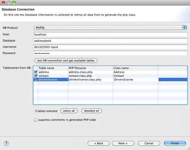 Télécharger l'outil Web ou l'application Web Plug-in PHP Class Generator Eclipse