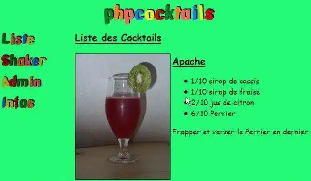 قم بتنزيل أداة الويب أو تطبيق الويب phpcocktails