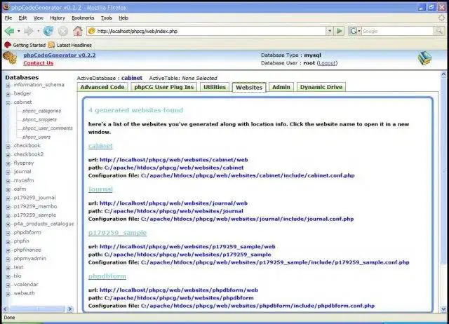 Download web tool or web app phpCodeGenerator