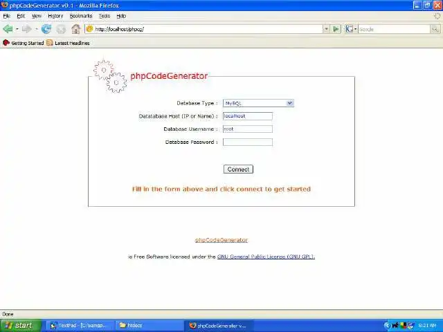 ওয়েব টুল বা ওয়েব অ্যাপ phpCodeGenerator ডাউনলোড করুন